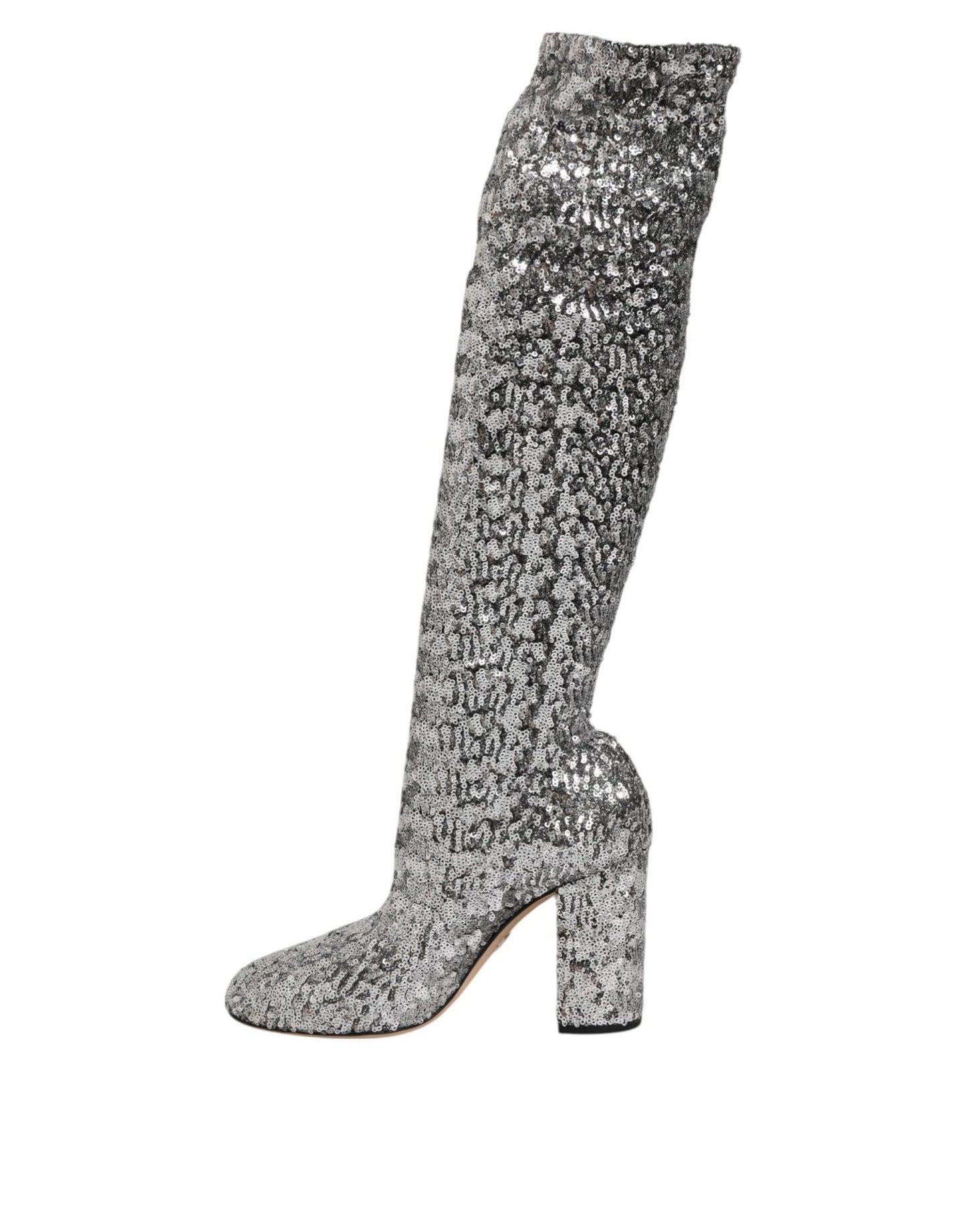 Dolce & Gabbana Shoes Silver Sequins Glitter High Heel Boot Shoes – EU36/US5.5 par Dolce & Gabbana | Disponible sur Sandy Store ByNet