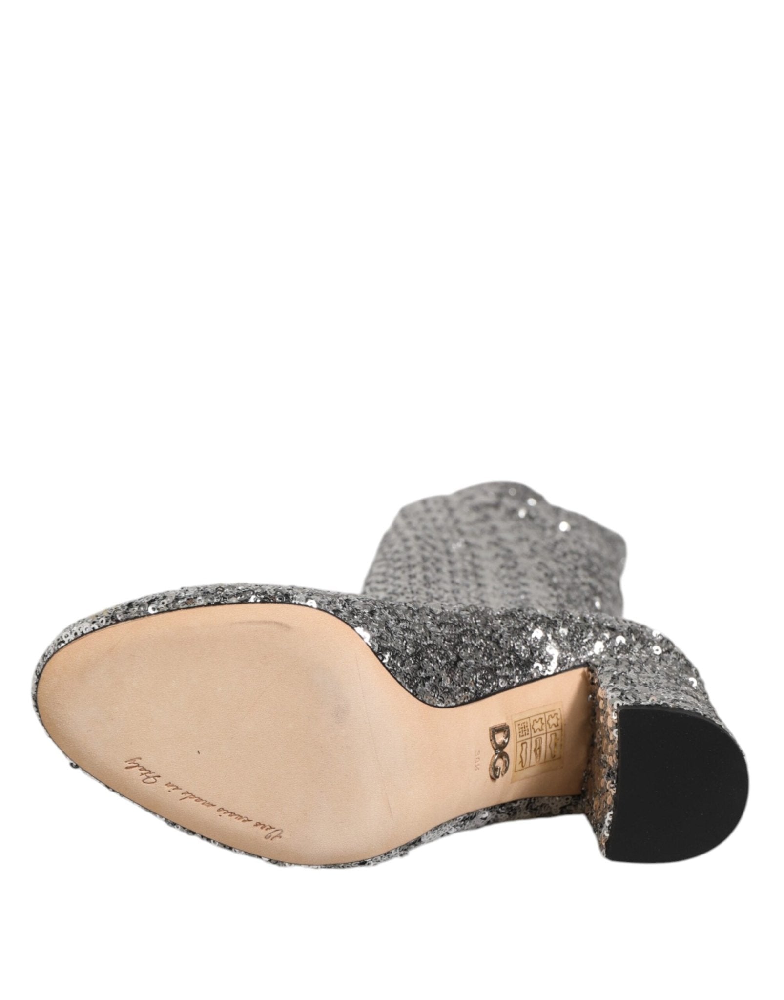 Dolce & Gabbana Shoes Silver Sequins Glitter High Heel Boot Shoes – EU36/US5.5 par Dolce & Gabbana | Disponible sur Sandy Store ByNet