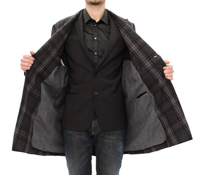 Dolce & Gabbana Sicilia Checkered Wool Blend Coat - Sandy Store ByNet