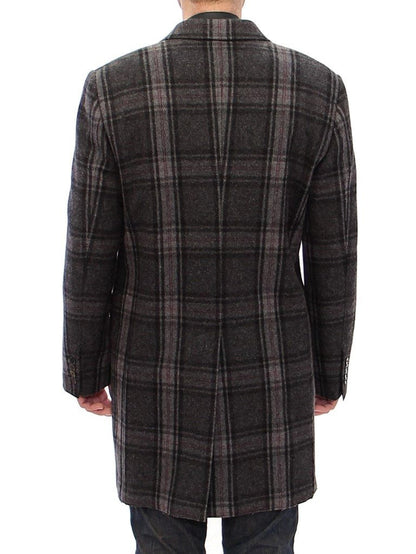 Dolce & Gabbana Sicilia Checkered Wool Blend Coat - Sandy Store ByNet