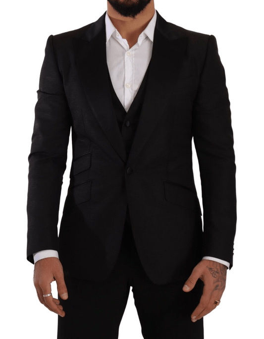 Dolce & Gabbana Sicilia Slim Fit Black Suit Ensemble - Sandy Store ByNet