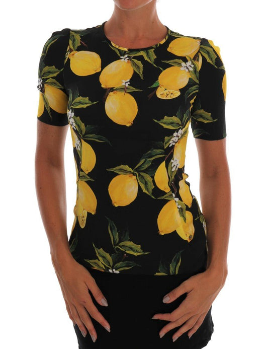 Dolce & Gabbana Sicilian Lemon Print Silk Blouse - Sandy Store ByNet