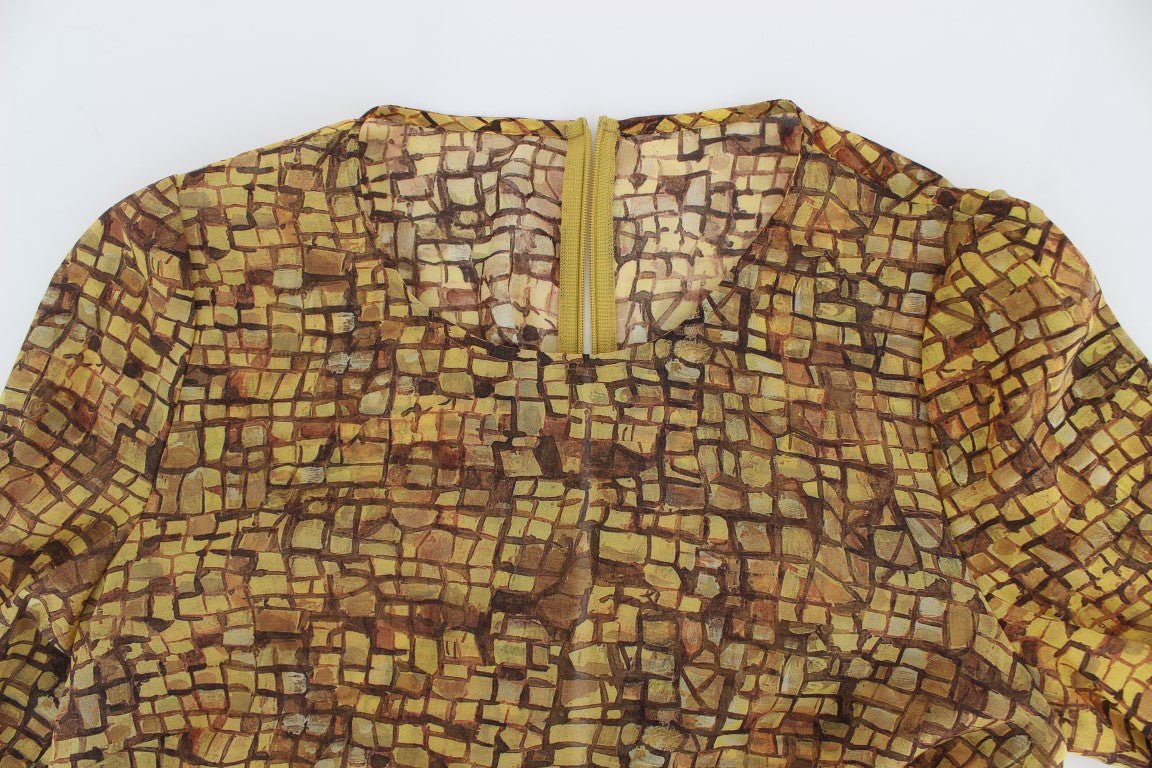Dolce & Gabbana Sicilian Mosaic Print Silk Blouse - Sandy Store ByNet