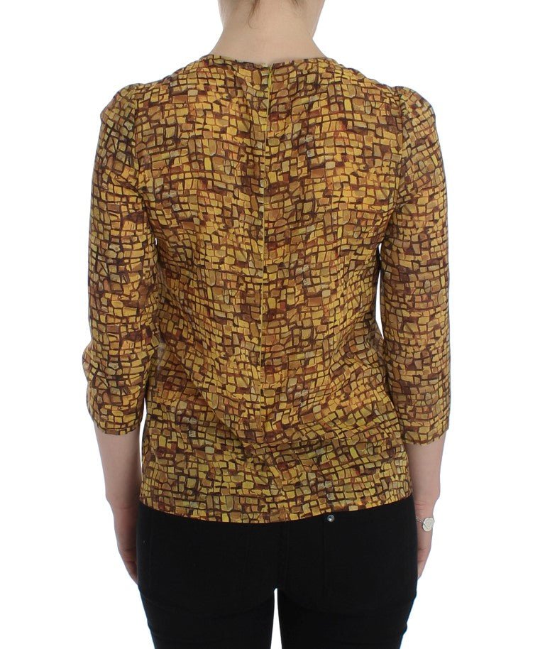 Dolce & Gabbana Sicilian Mosaic Print Silk Blouse - Sandy Store ByNet