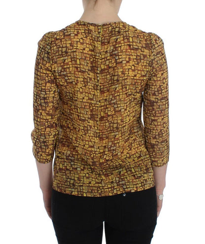 Dolce & Gabbana Sicilian Mosaic Print Silk Blouse - Sandy Store ByNet