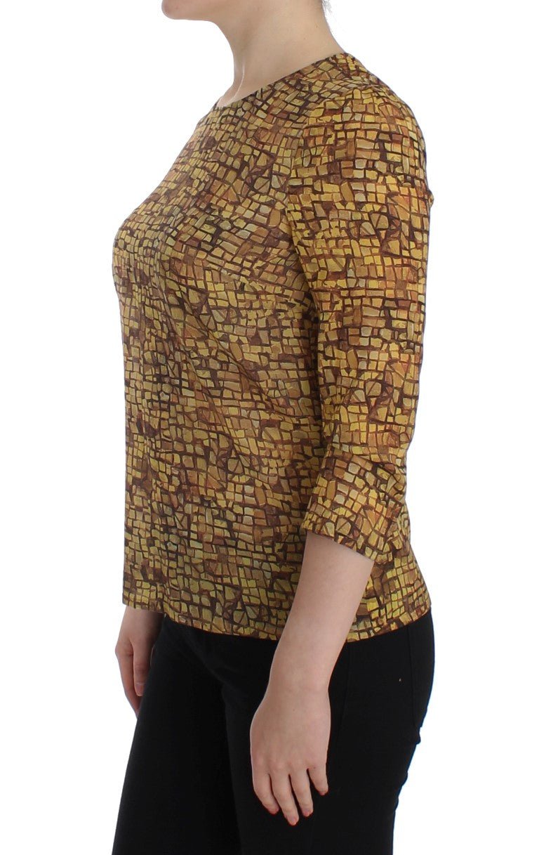 Dolce & Gabbana Sicilian Mosaic Print Silk Blouse - Sandy Store ByNet