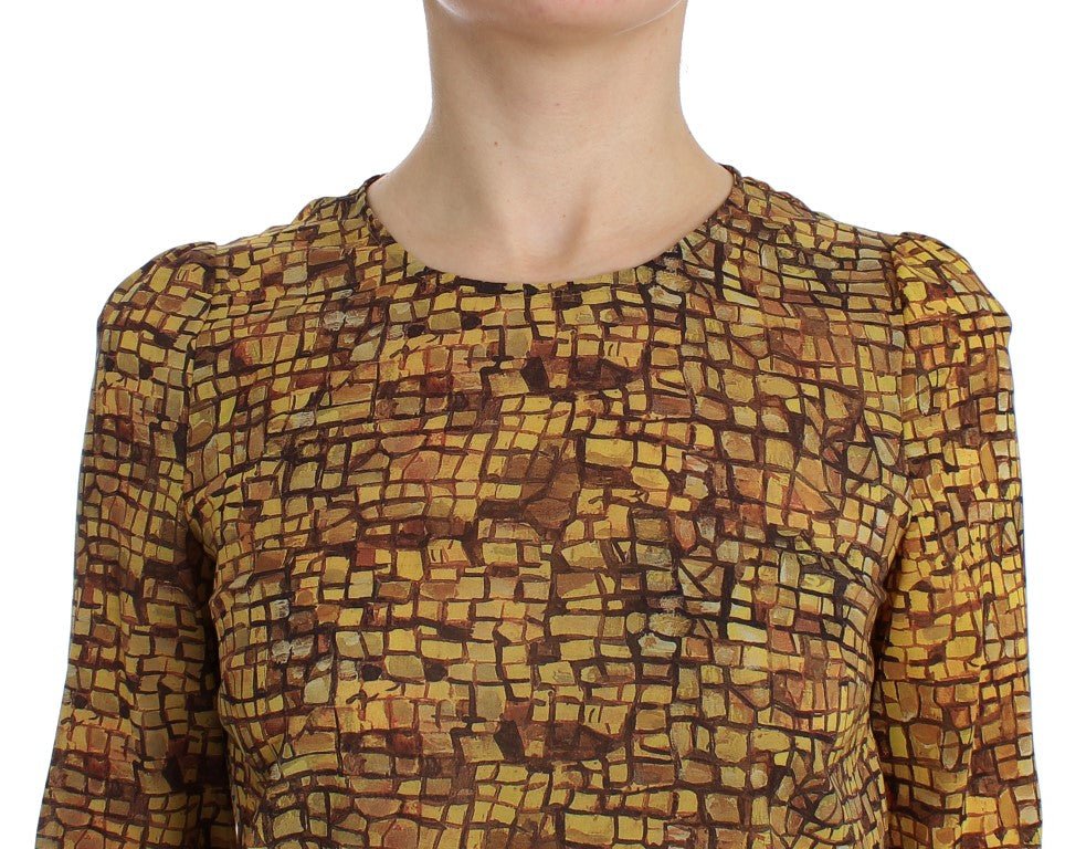 Dolce & Gabbana Sicilian Mosaic Print Silk Blouse - Sandy Store ByNet