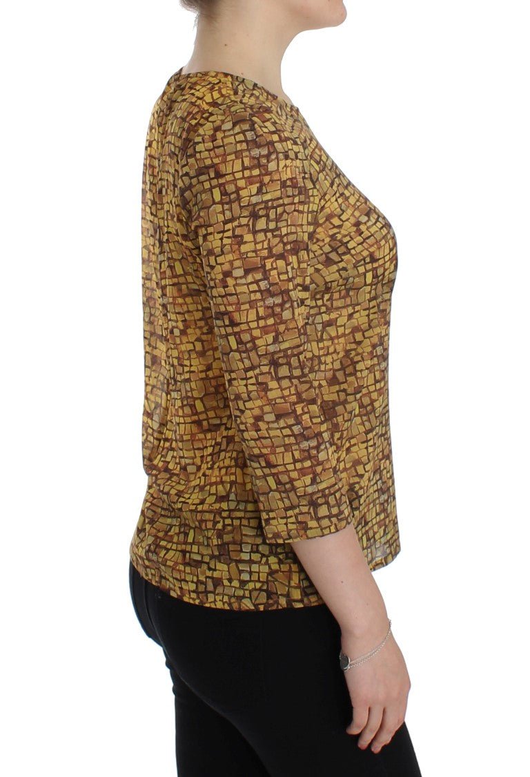 Dolce & Gabbana Sicilian Mosaic Print Silk Blouse - Sandy Store ByNet