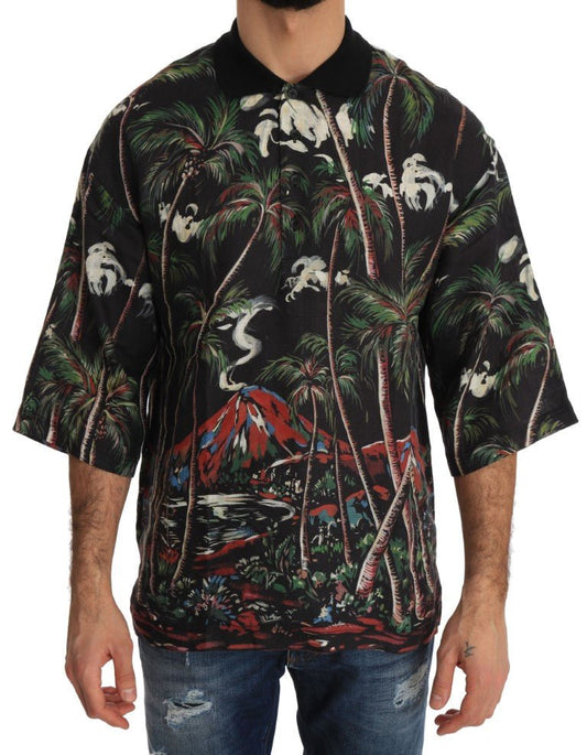 Dolce & Gabbana Sicilian Volcano Motive Polo Tee - Sandy Store ByNet