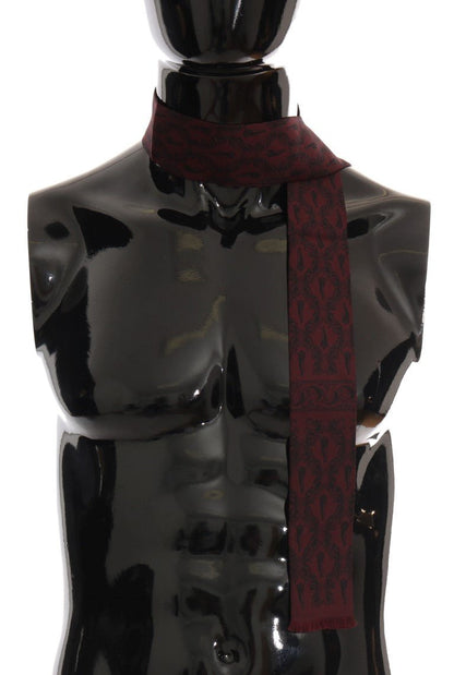 Dolce & Gabbana Silk Bordeaux Crown Chili Print Mens Scarf - Sandy Store ByNet