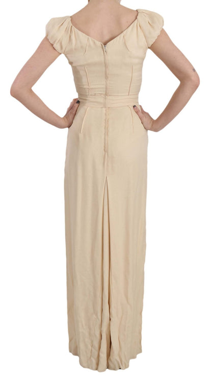Dolce & Gabbana Silk Column Garterized Sleeve Gown - Sandy Store ByNet
