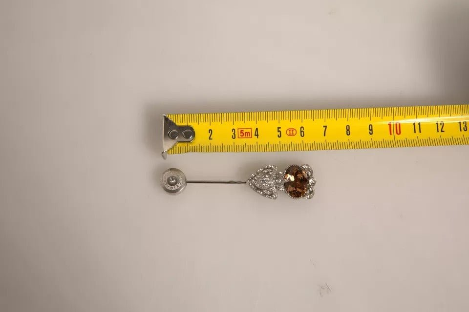Dolce & Gabbana Silver 925 Sterling Silver Crystals Pin Collar Brooch - Sandy Store ByNet