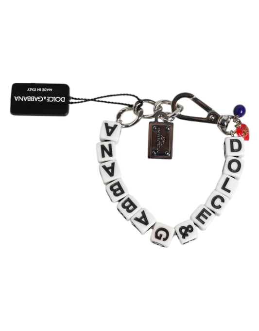 Dolce & Gabbana Silver Brass Chain Dice Logo Embellished Charm Bracelet - Sandy Store ByNet
