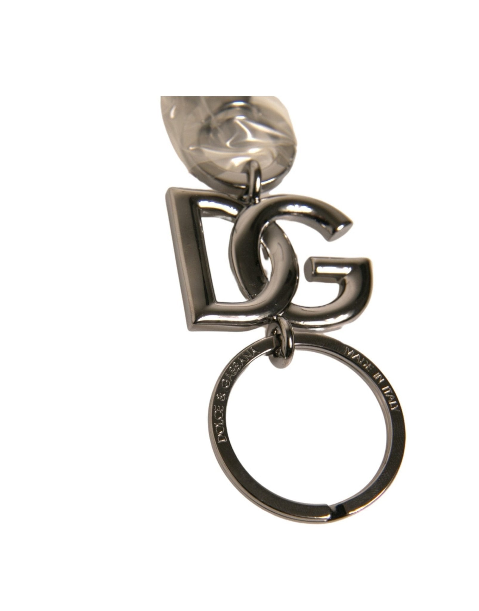 Dolce & Gabbana Silver Brass DG Logo Keychain Metal Ring Keyring - Sandy Store ByNet