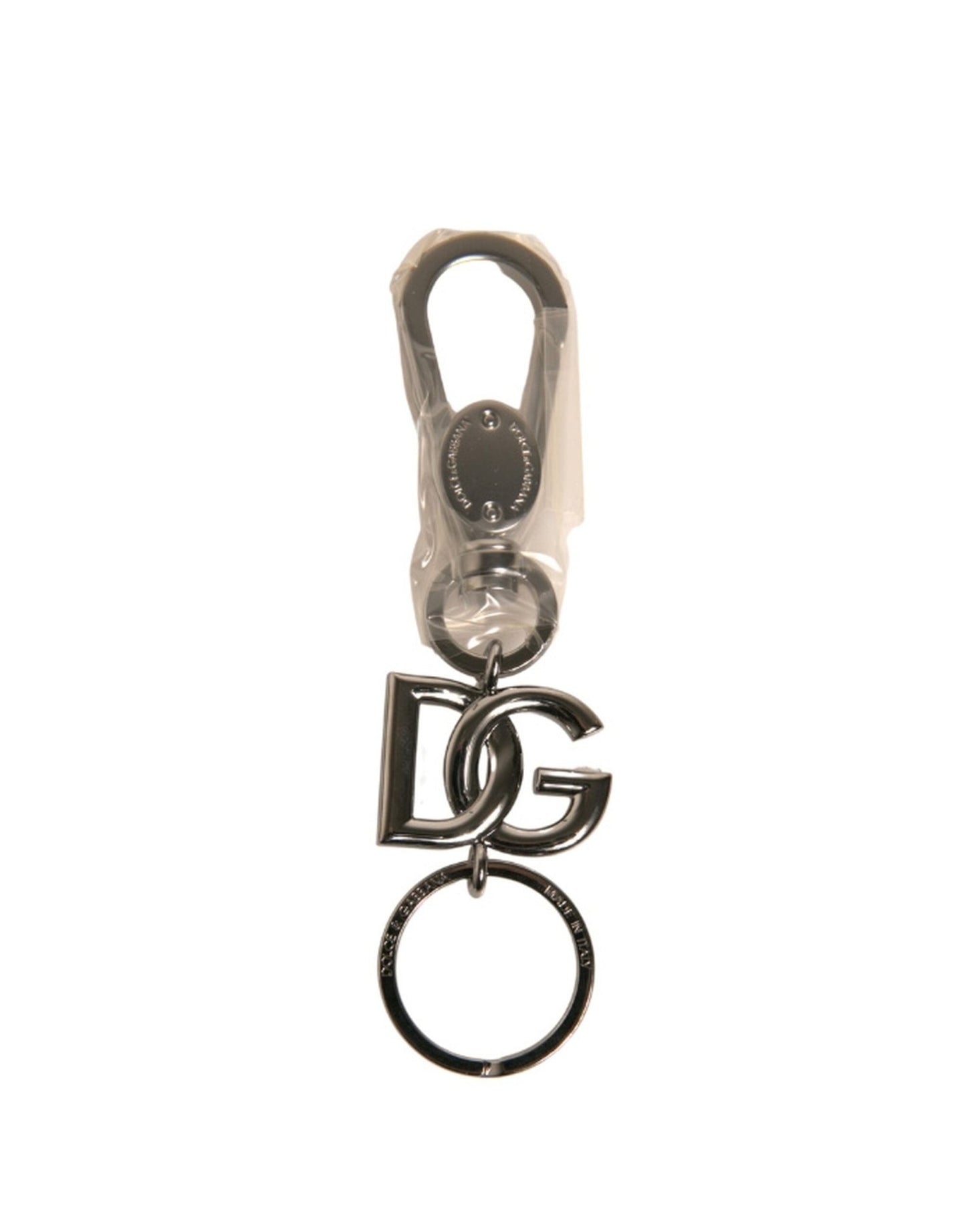 Dolce & Gabbana Silver Brass DG Logo Keychain Metal Ring Keyring - Sandy Store ByNet