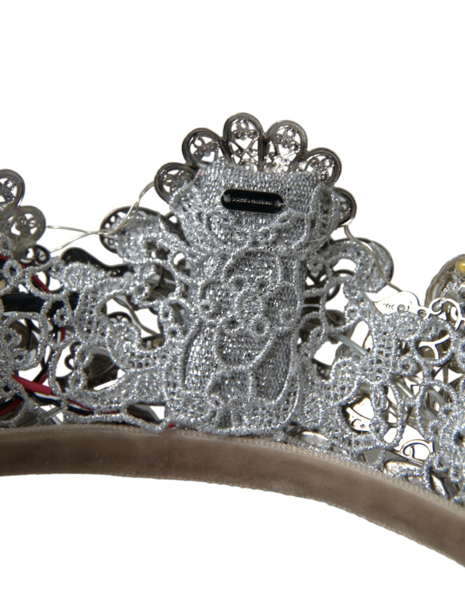 Dolce & Gabbana Silver Brass STRASS Crystal Crown Tiara LED Diadem - Sandy Store ByNet