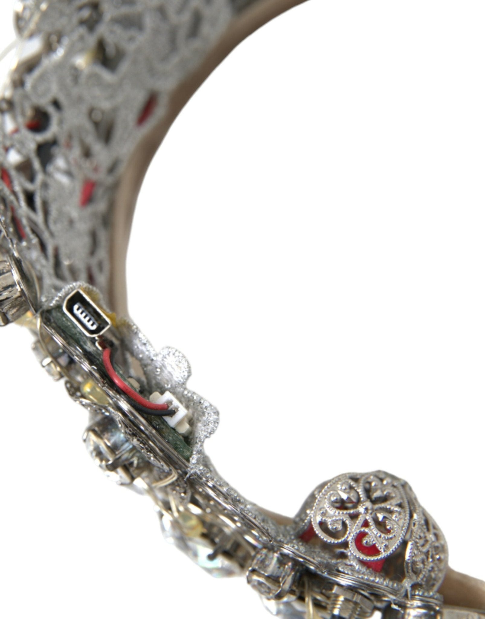 Dolce & Gabbana Silver Brass STRASS Crystal Crown Tiara LED Diadem - Sandy Store ByNet