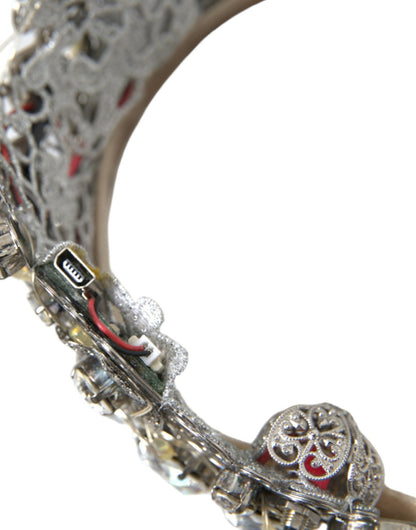 Dolce & Gabbana Silver Brass STRASS Crystal Crown Tiara LED Diadem - Sandy Store ByNet