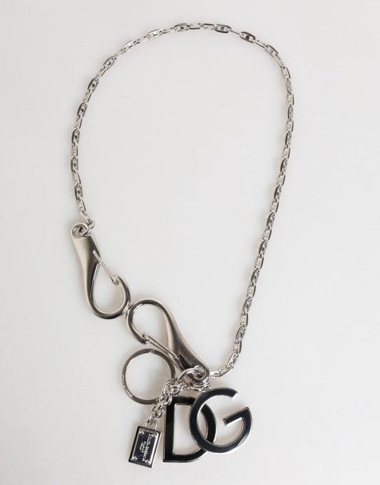 Dolce & Gabbana Silver DG Logo Key Holder Keychain Bag Charm Keyring – par Dolce & Gabbana | Disponible sur Sandy Store ByNet