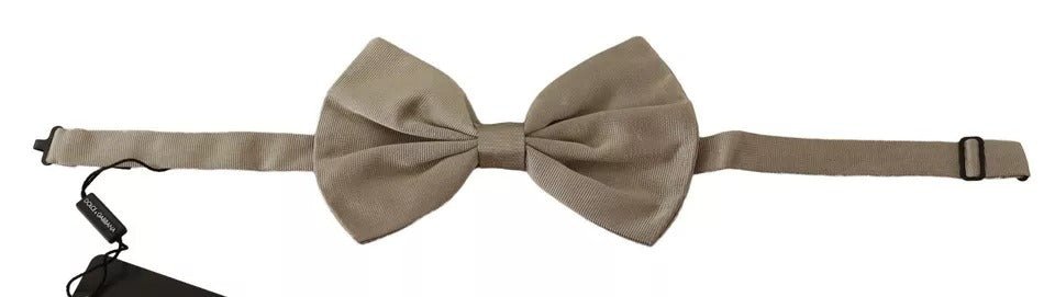 Dolce & Gabbana Silver Gray 100% Silk Adjustable Neck Bow Tie – par Dolce & Gabbana | Disponible sur Sandy Store ByNet
