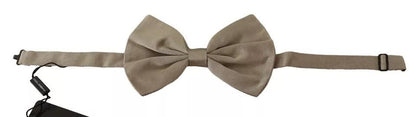 Dolce & Gabbana Silver Gray 100% Silk Adjustable Neck Bow Tie – par Dolce & Gabbana | Disponible sur Sandy Store ByNet