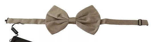 Dolce & Gabbana Silver Gray 100% Silk Adjustable Neck Bow Tie – par Dolce & Gabbana | Disponible sur Sandy Store ByNet