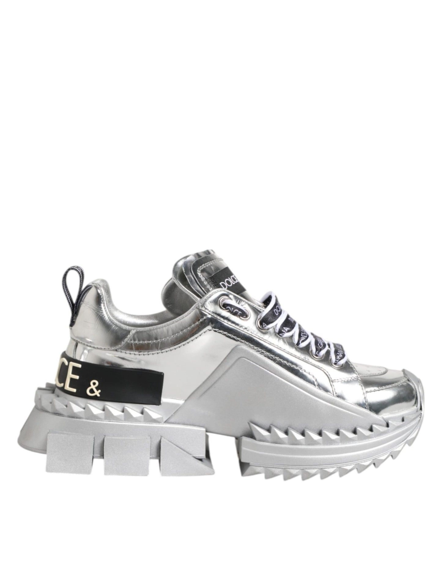 Dolce & Gabbana Silver Leather Super Queen Sneakers Shoes – EU35/US4.5 par Dolce & Gabbana | Disponible sur Sandy Store ByNet