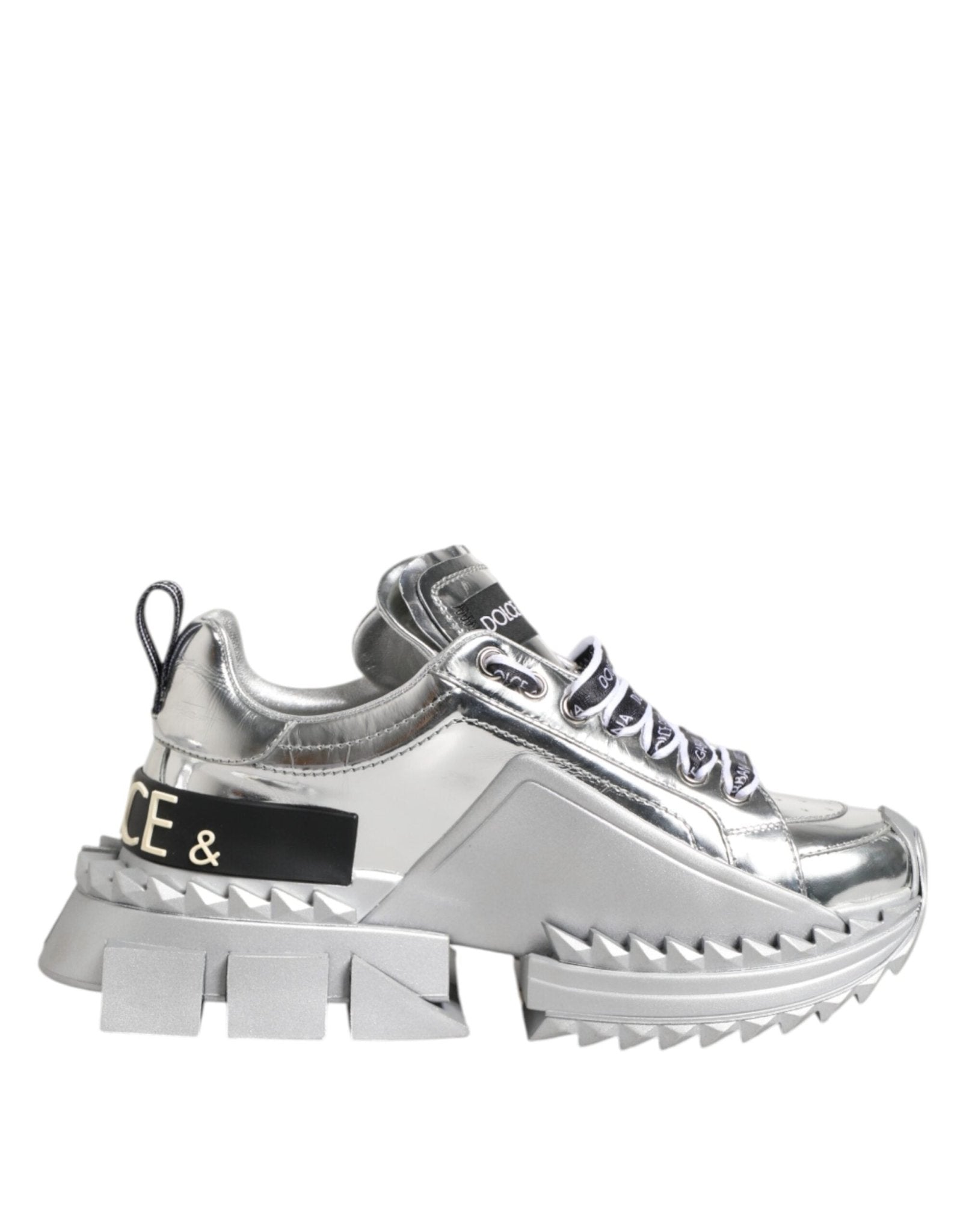 Dolce & Gabbana Silver Leather Super Queen Sneakers Shoes – EU35/US4.5 par Dolce & Gabbana | Disponible sur Sandy Store ByNet