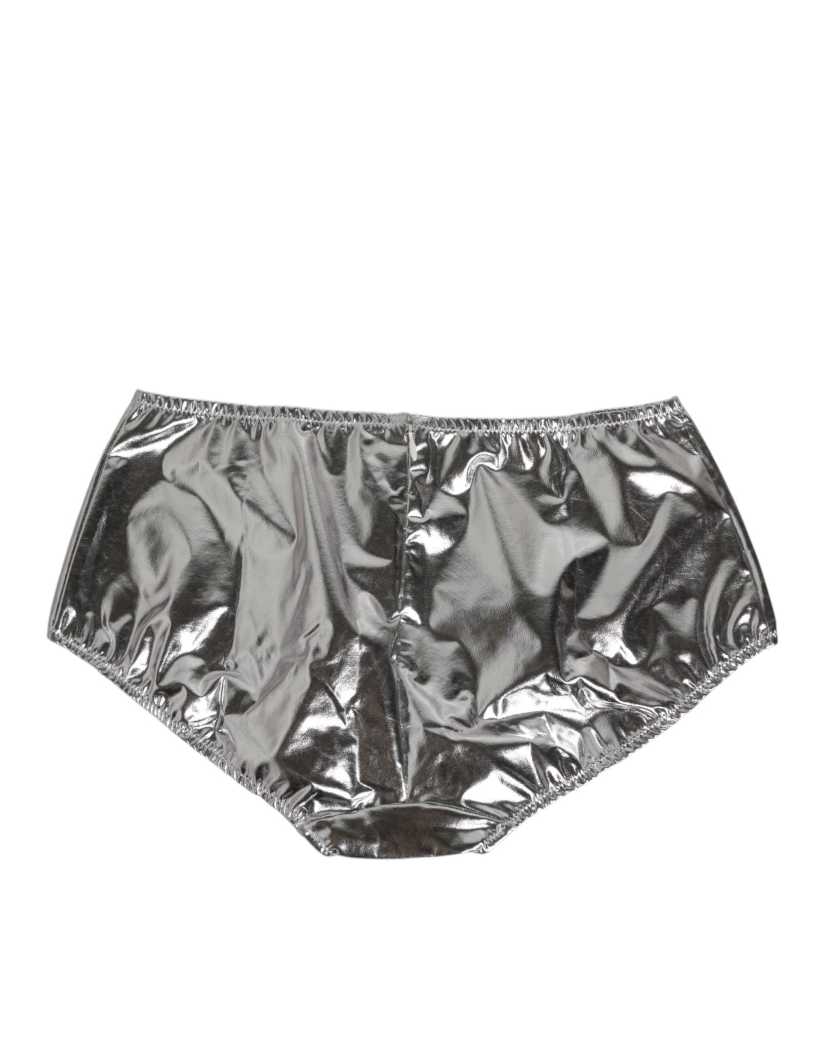 Dolce & Gabbana Silver Metallic High Waist Bikini Bottom Women Underwear – IT3 | M par Dolce & Gabbana | Disponible sur Sandy Store ByNet