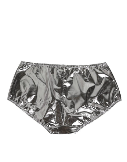 Dolce & Gabbana Silver Metallic High Waist Bikini Bottom Women Underwear – IT3 | M par Dolce & Gabbana | Disponible sur Sandy Store ByNet