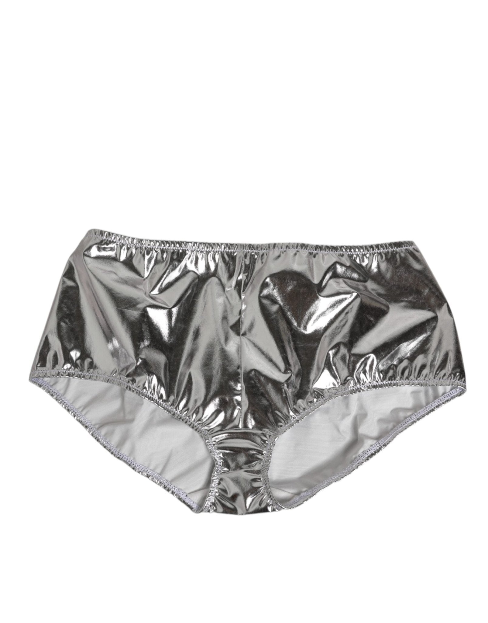 Dolce & Gabbana Silver Metallic High Waist Bikini Bottom Women Underwear – IT3 | M par Dolce & Gabbana | Disponible sur Sandy Store ByNet