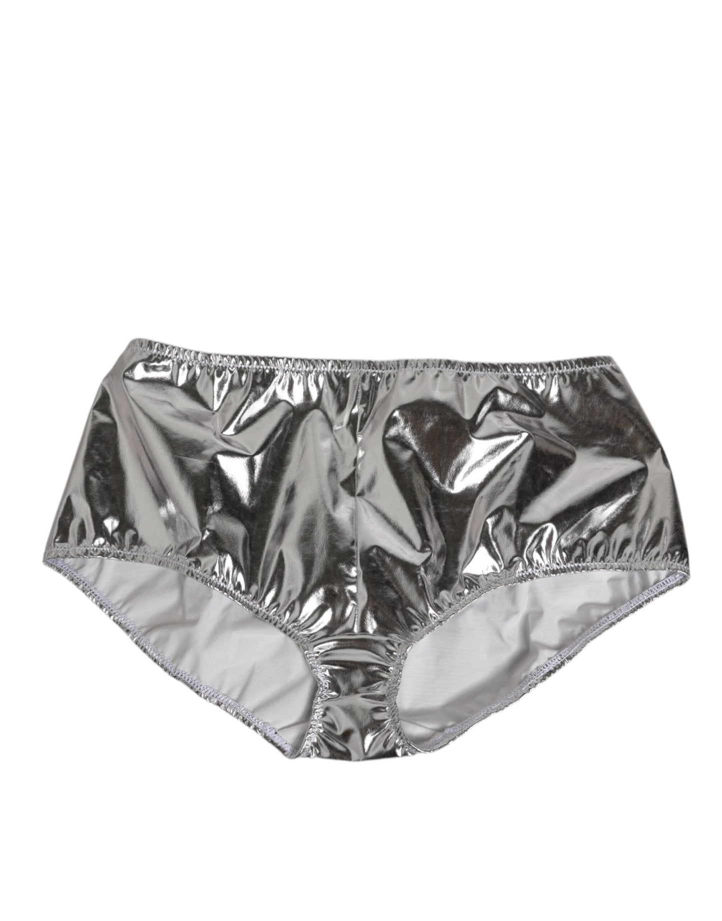 Dolce & Gabbana Silver Metallic High Waist Bikini Bottom Women Underwear – IT3 | M par Dolce & Gabbana | Disponible sur Sandy Store ByNet
