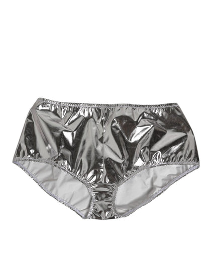 Dolce & Gabbana Silver Metallic High Waist Bikini Bottom Women Underwear – IT3 | M par Dolce & Gabbana | Disponible sur Sandy Store ByNet