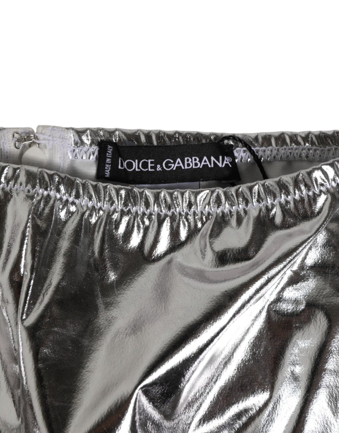 Dolce & Gabbana Silver Metallic High Waist Bikini Bottom Women Underwear – IT3 | M par Dolce & Gabbana | Disponible sur Sandy Store ByNet