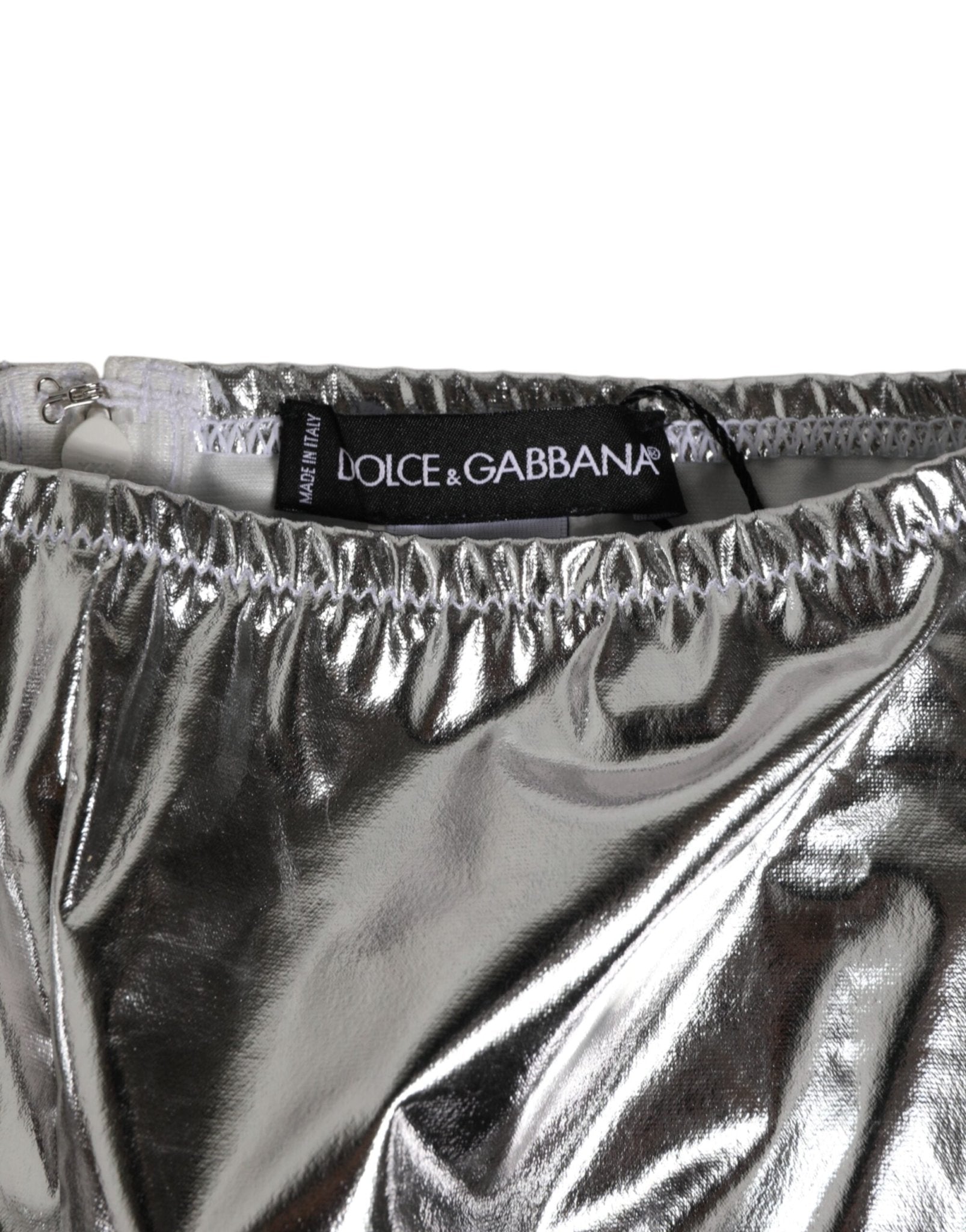 Dolce & Gabbana Silver Metallic High Waist Bikini Bottom Women Underwear – IT3 | M par Dolce & Gabbana | Disponible sur Sandy Store ByNet