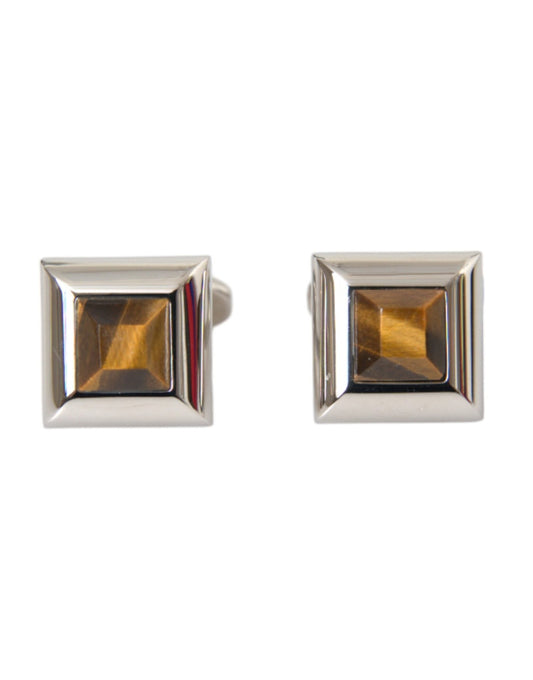 Dolce & Gabbana Silver Plated Brass Pin Crystal Cufflinks - Sandy Store ByNet