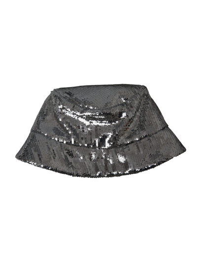 Dolce & Gabbana Silver Sequined Nylon Bucket Hat Men - Sandy Store ByNet