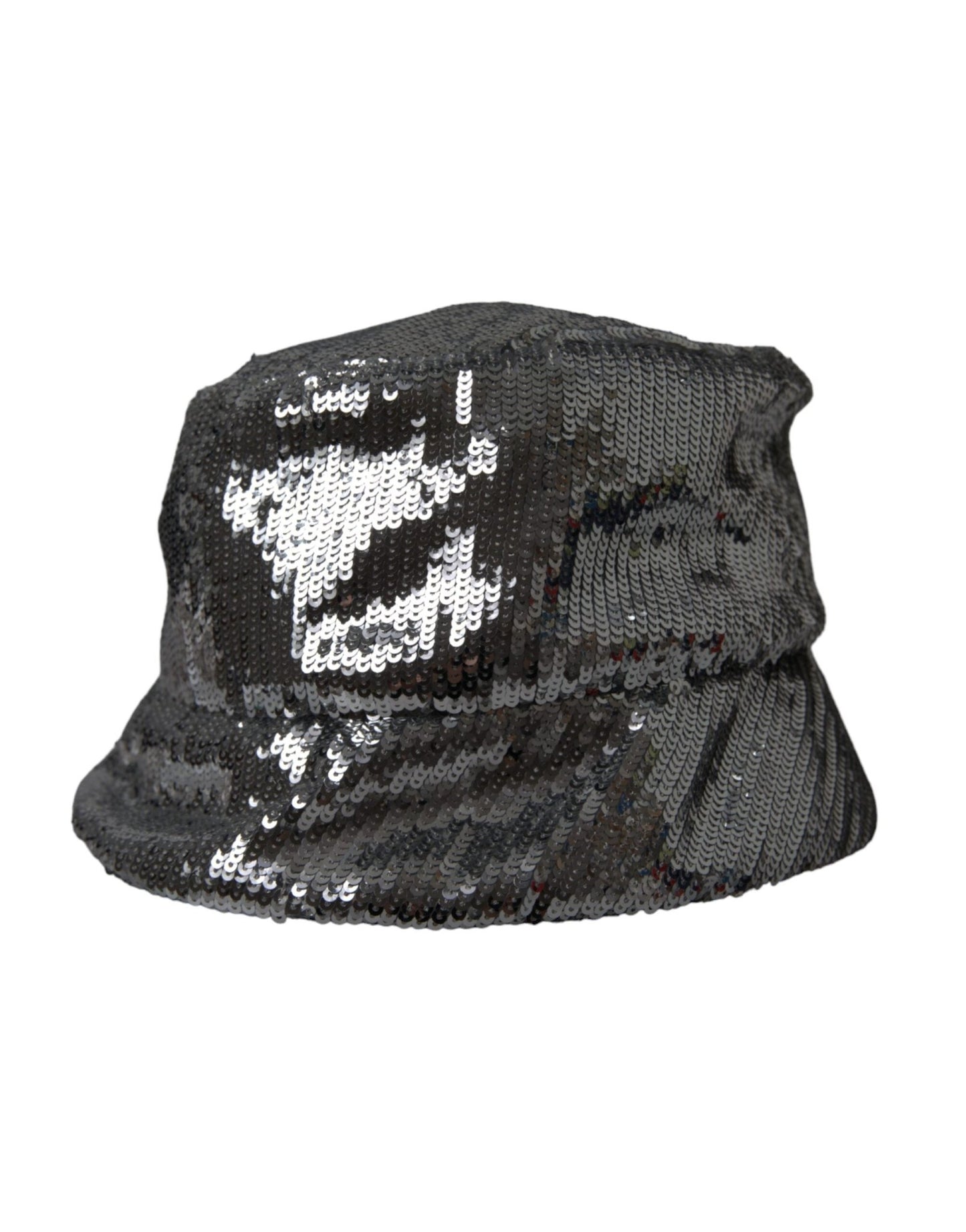 Dolce & Gabbana Silver Sequined Nylon Bucket Hat Men - Sandy Store ByNet
