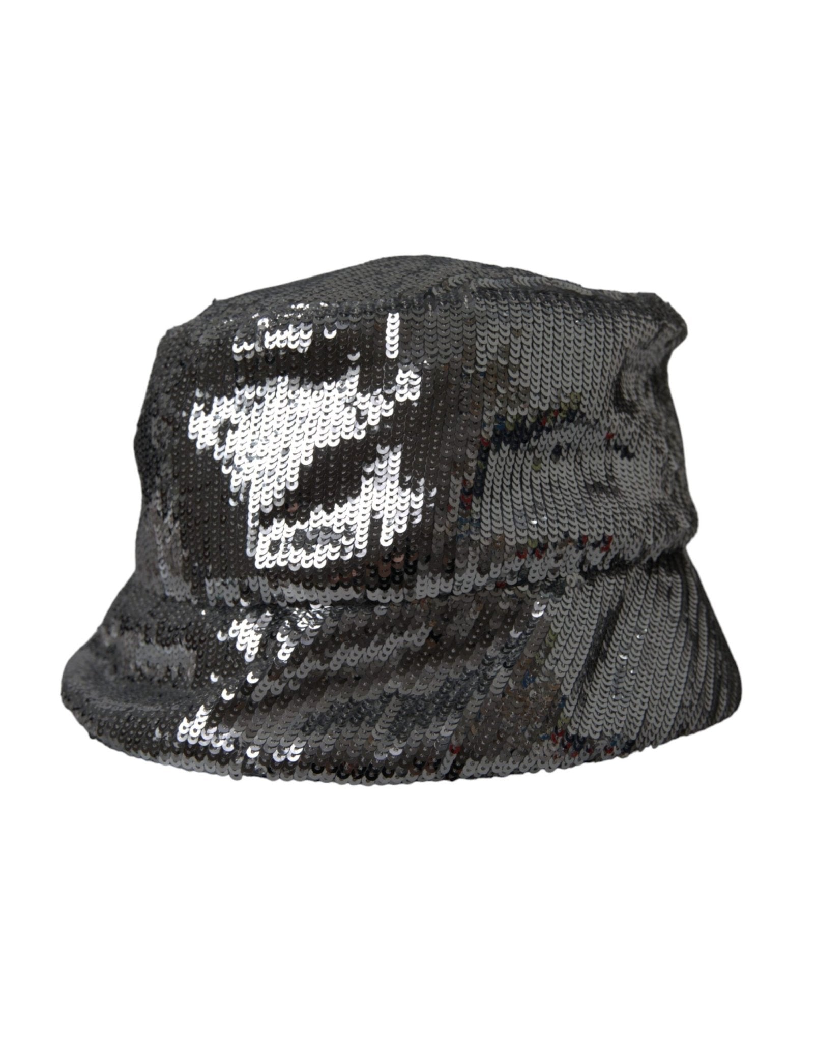 Dolce & Gabbana Silver Sequined Nylon Bucket Hat Men - Sandy Store ByNet