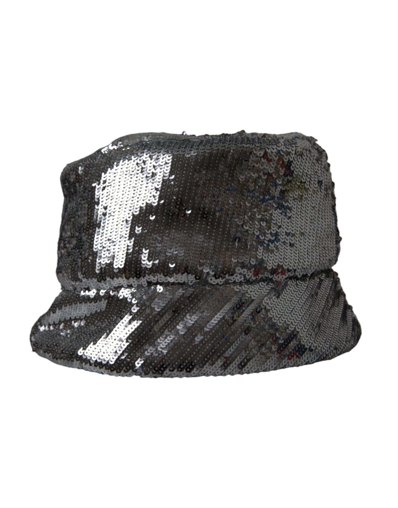 Dolce & Gabbana Silver Sequined Nylon Bucket Hat Men - Sandy Store ByNet