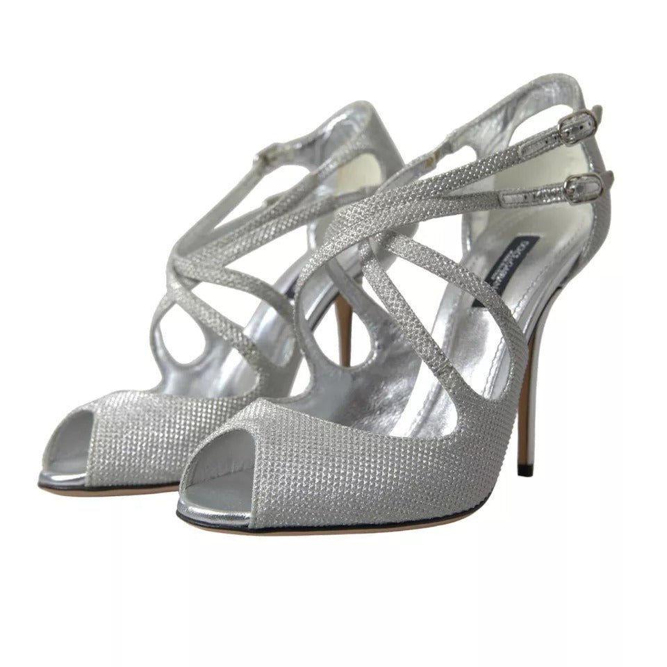 Dolce & Gabbana Silver Shimmers Sandals Heel Pumps Shoes - Sandy Store ByNet