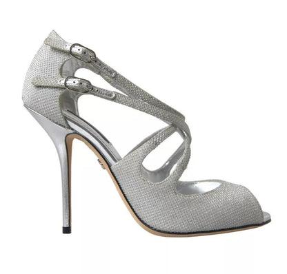 Dolce & Gabbana Silver Shimmers Sandals Heel Pumps Shoes - Sandy Store ByNet
