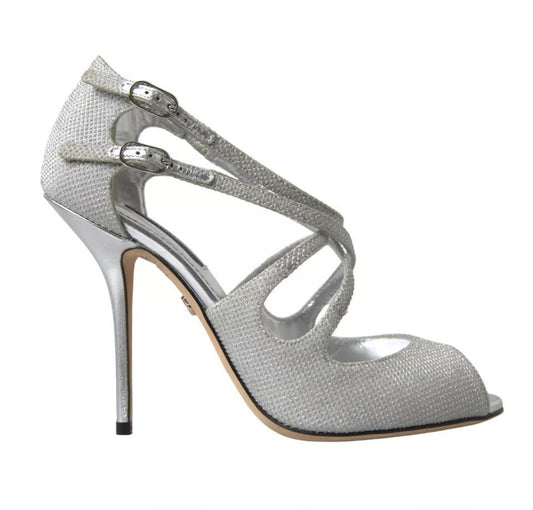 Dolce & Gabbana Silver Shimmers Sandals Heel Pumps Shoes - Sandy Store ByNet