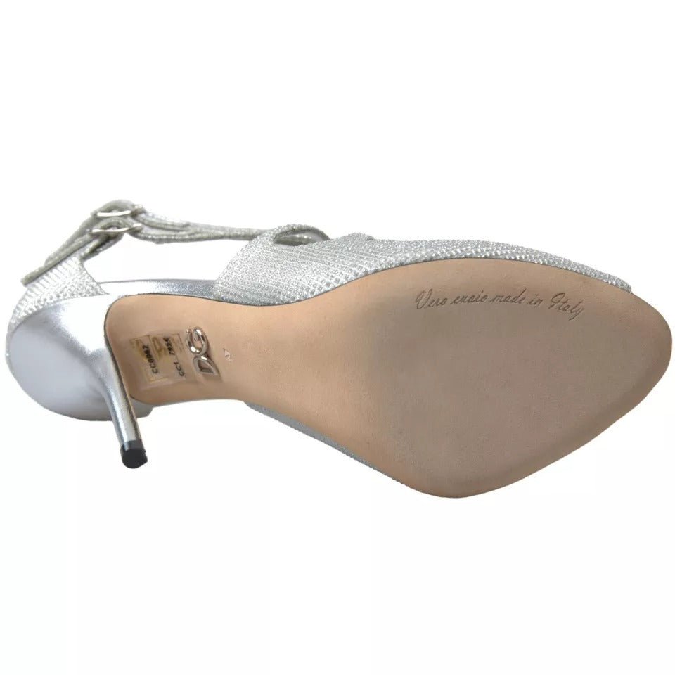 Dolce & Gabbana Silver Shimmers Sandals Heel Pumps Shoes - Sandy Store ByNet