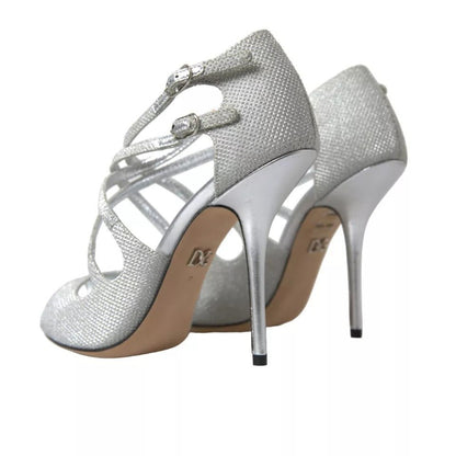 Dolce & Gabbana Silver Shimmers Sandals Heel Pumps Shoes - Sandy Store ByNet