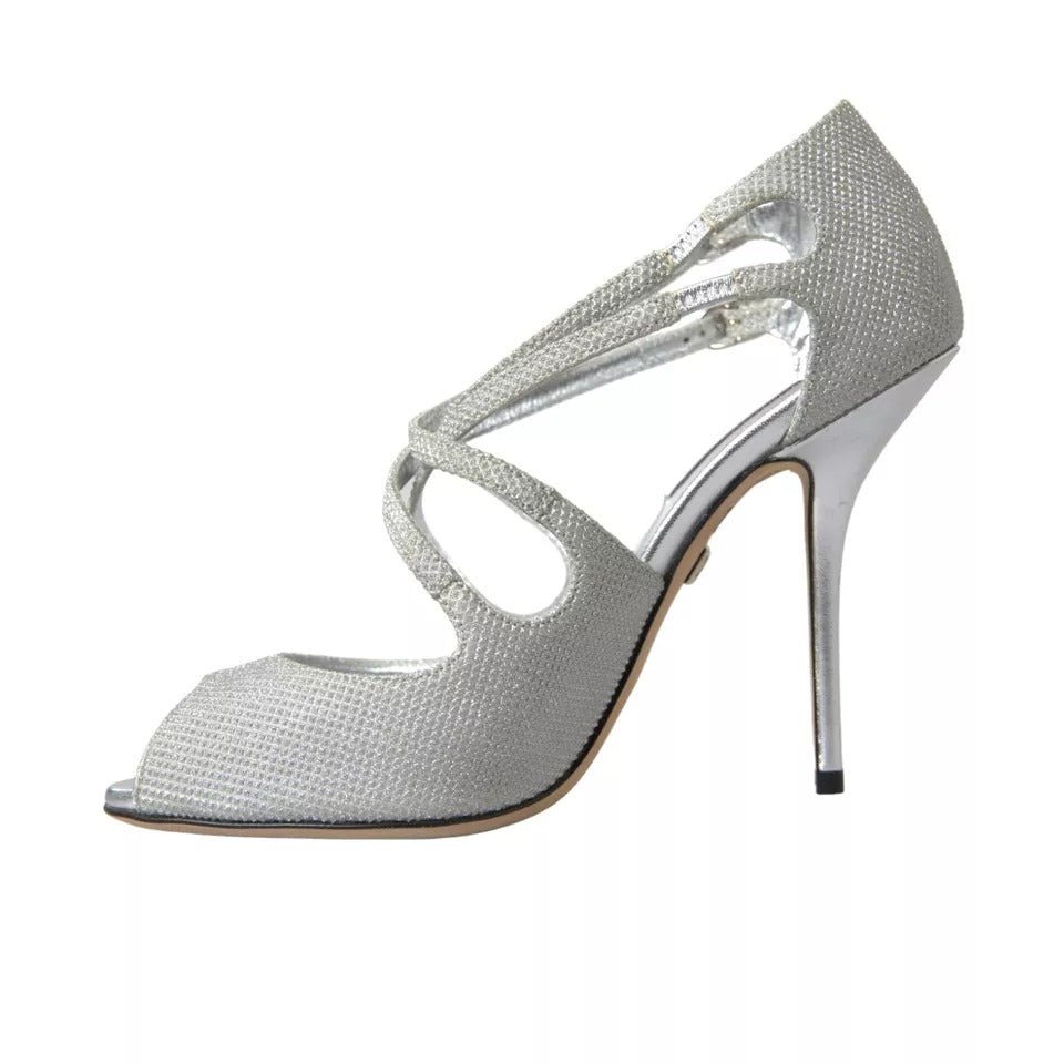 Dolce & Gabbana Silver Shimmers Sandals Heel Pumps Shoes - Sandy Store ByNet