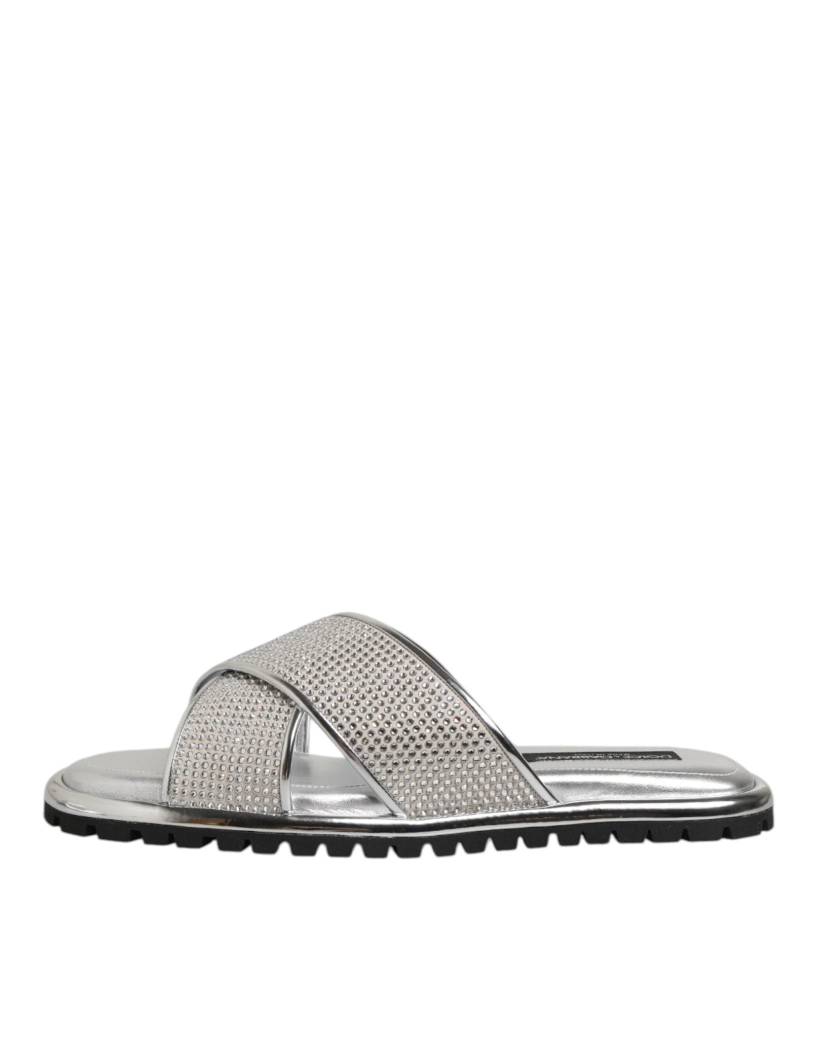 Dolce & Gabbana Silver Strass Slides Flats Slippers Shoes – EU43/US10 par Dolce & Gabbana | Disponible sur Sandy Store ByNet