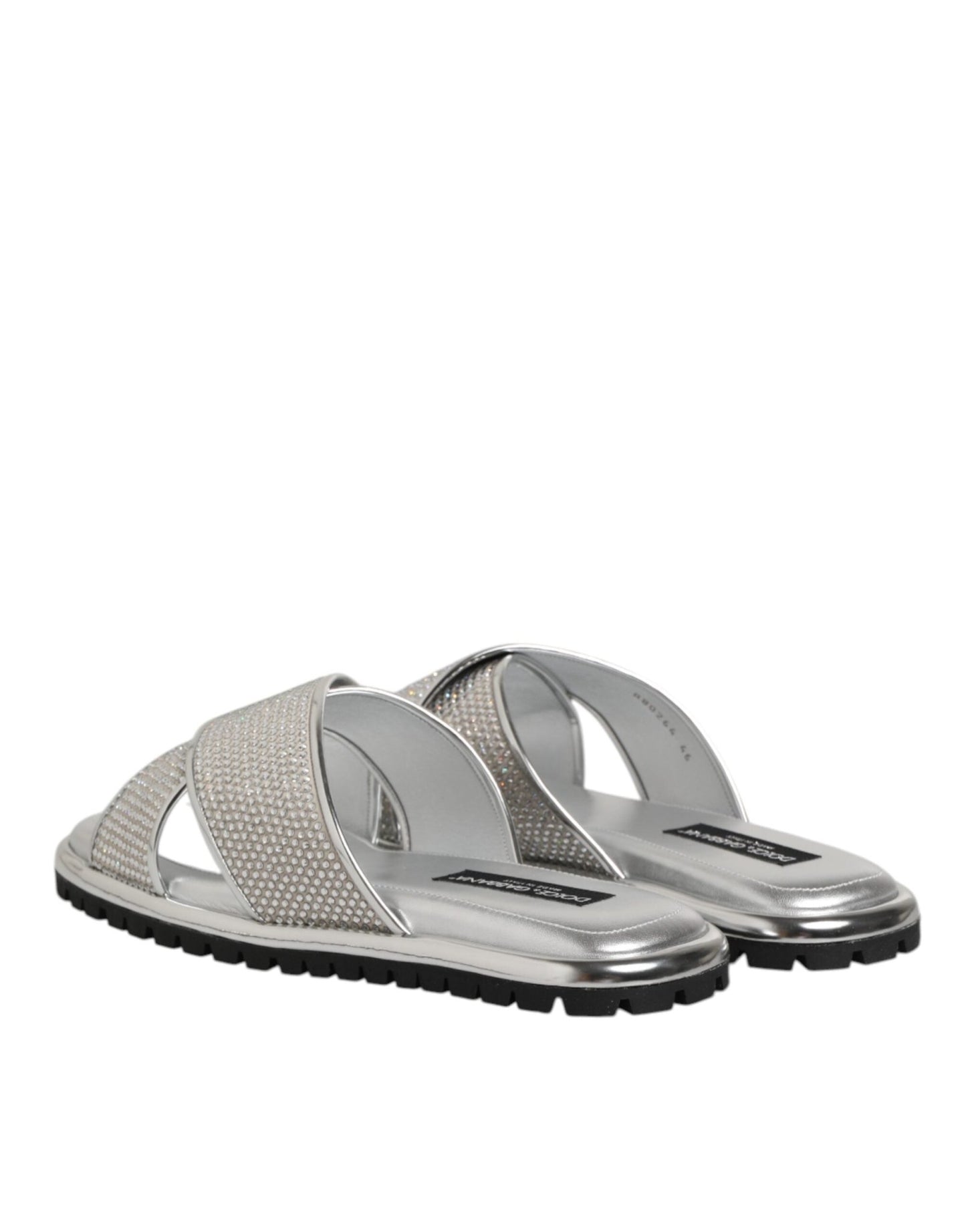 Dolce & Gabbana Silver Strass Slides Flats Slippers Shoes – EU43/US10 par Dolce & Gabbana | Disponible sur Sandy Store ByNet