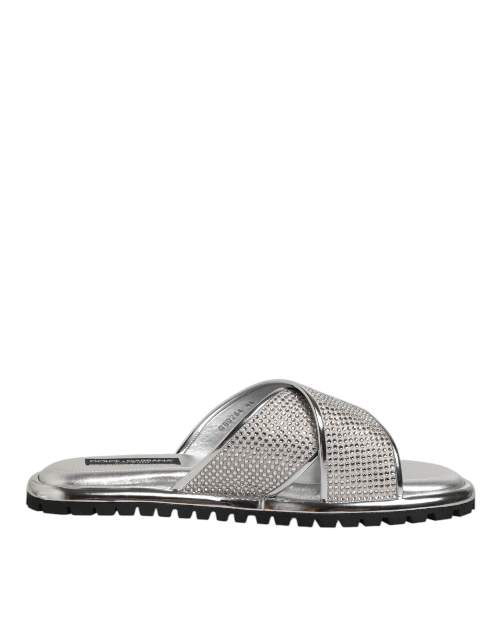 Dolce & Gabbana Silver Strass Slides Flats Slippers Shoes – EU43/US10 par Dolce & Gabbana | Disponible sur Sandy Store ByNet