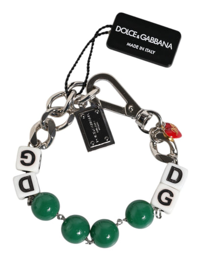 Dolce & Gabbana Silver Tone Brass Bead Dice Logo Embellish Charm Bracelet - Sandy Store ByNet